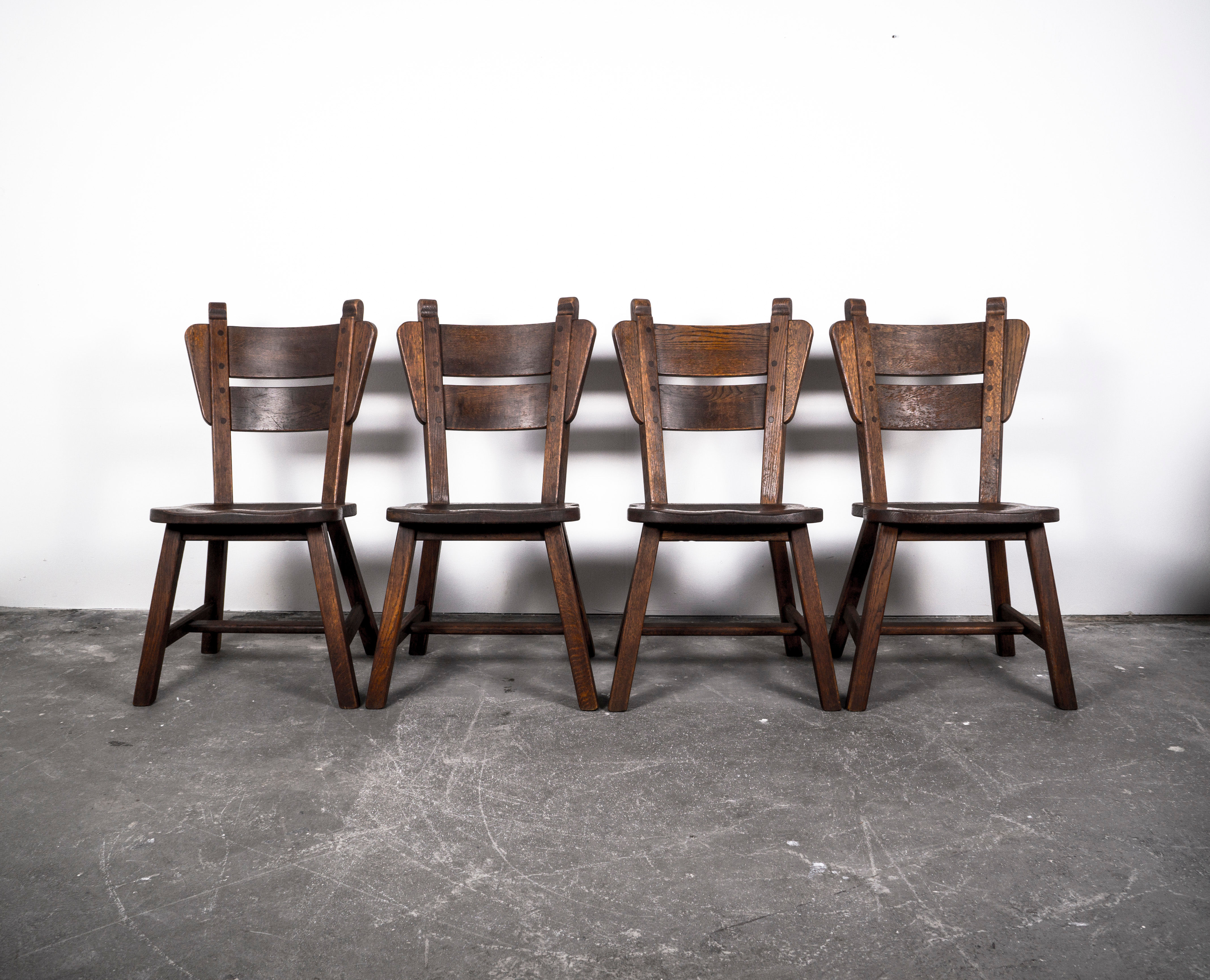 OAK DINING CHAIRS SET OF 4 FROM THE 1960S​​​​​​​