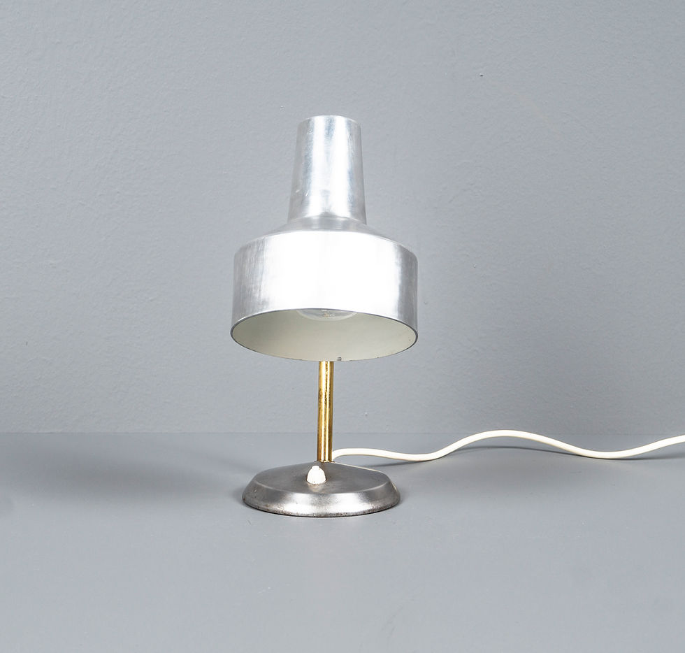 Thumbnail: GERMAN BAUHAUS KAISER IDELL STYLE DESK LAMP IN SILVER & GOLD WITH SWAN NECK
