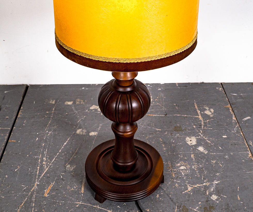 Thumbnail: WOODEN VINTAGE MID-CENTURY TABLE LAMP 1970s.