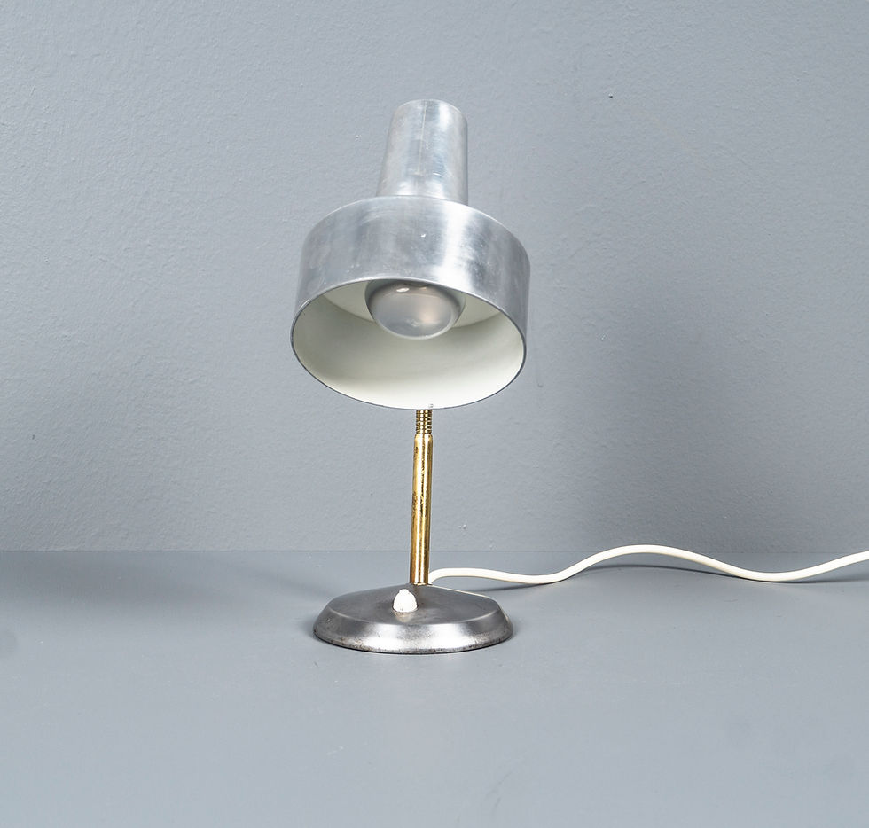 Thumbnail: GERMAN BAUHAUS KAISER IDELL STYLE DESK LAMP IN SILVER & GOLD WITH SWAN NECK