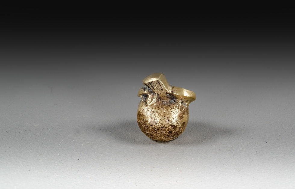 Thumbnail: BRUTALIST SCULPTURE CANDLESTICK, APPLE BOWL AND APPLE BY GALLO - STEINLIN