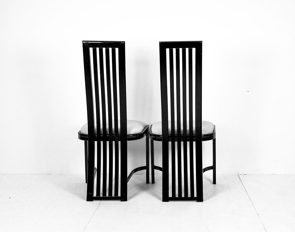 Thumbnail: VINTAGE BLACK MODEL L4K 252 CHAIRS BY LIBERTY FURNITURE INDUSTRIES.