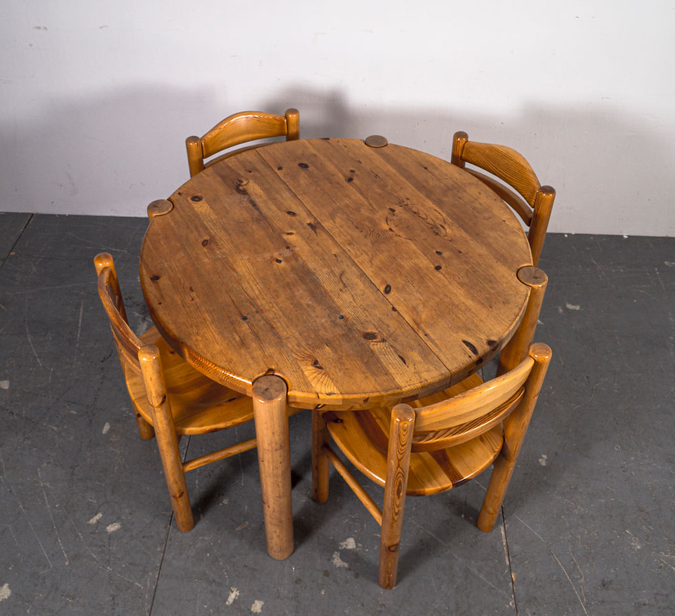 Thumbnail: DANISH DINING TABLE & CHAIRS SET IN STYLE OF RAINER DAUMILLER