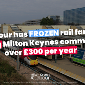 Milton Keynes commuters to save over £300 a year as rail fares FROZEN