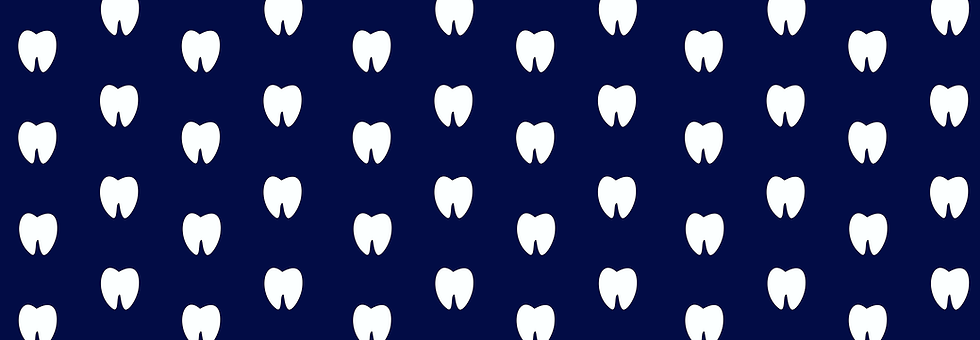 white molar pattern on navy background