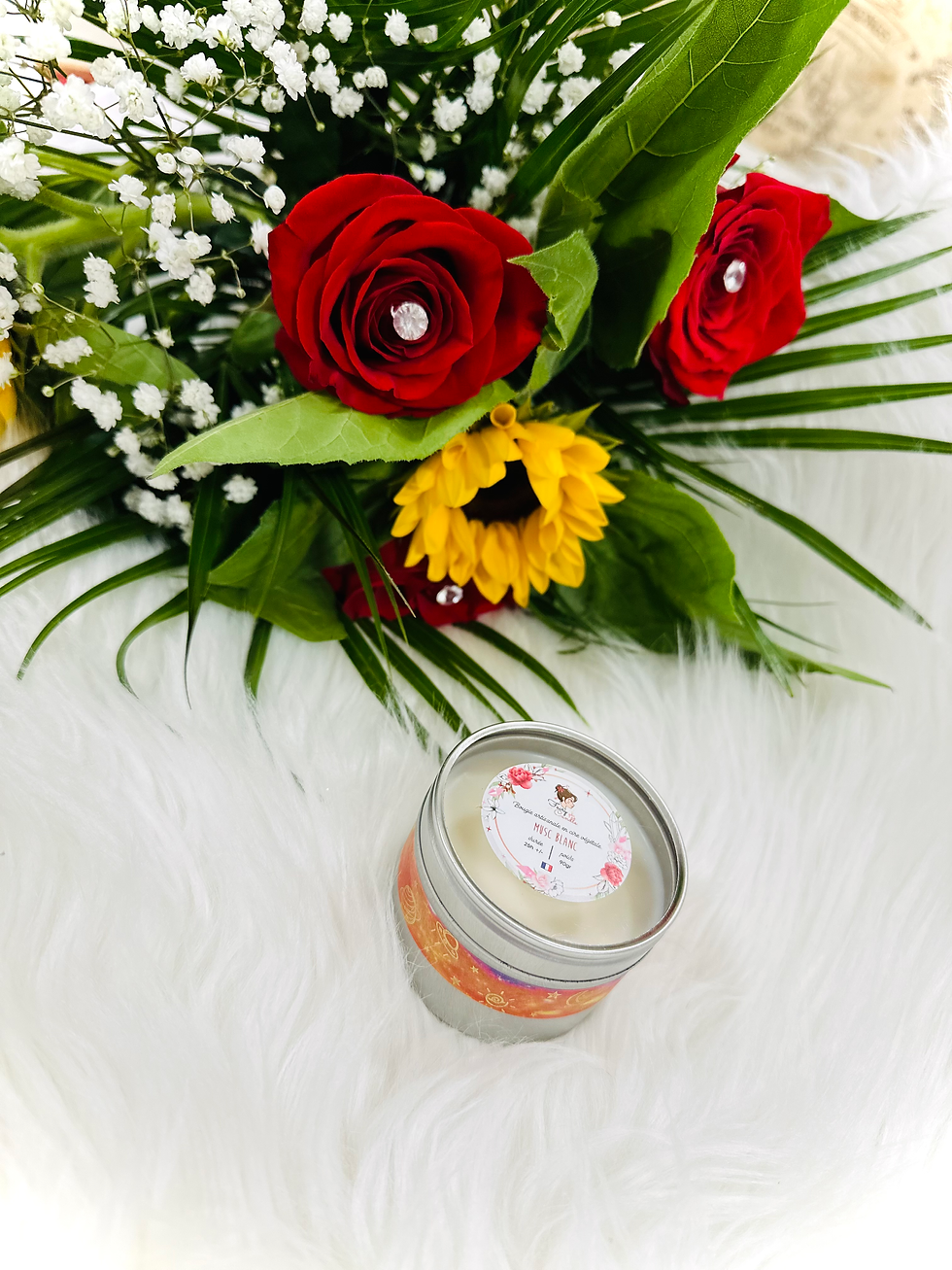 Bougie Pot Métallique Musc Blanc