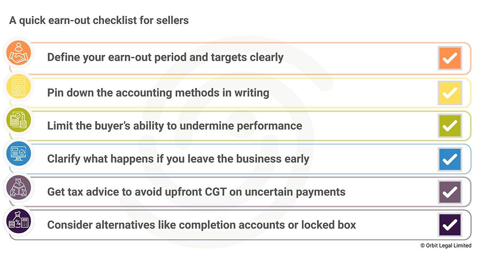A checklist for sellers considering earn-outs
