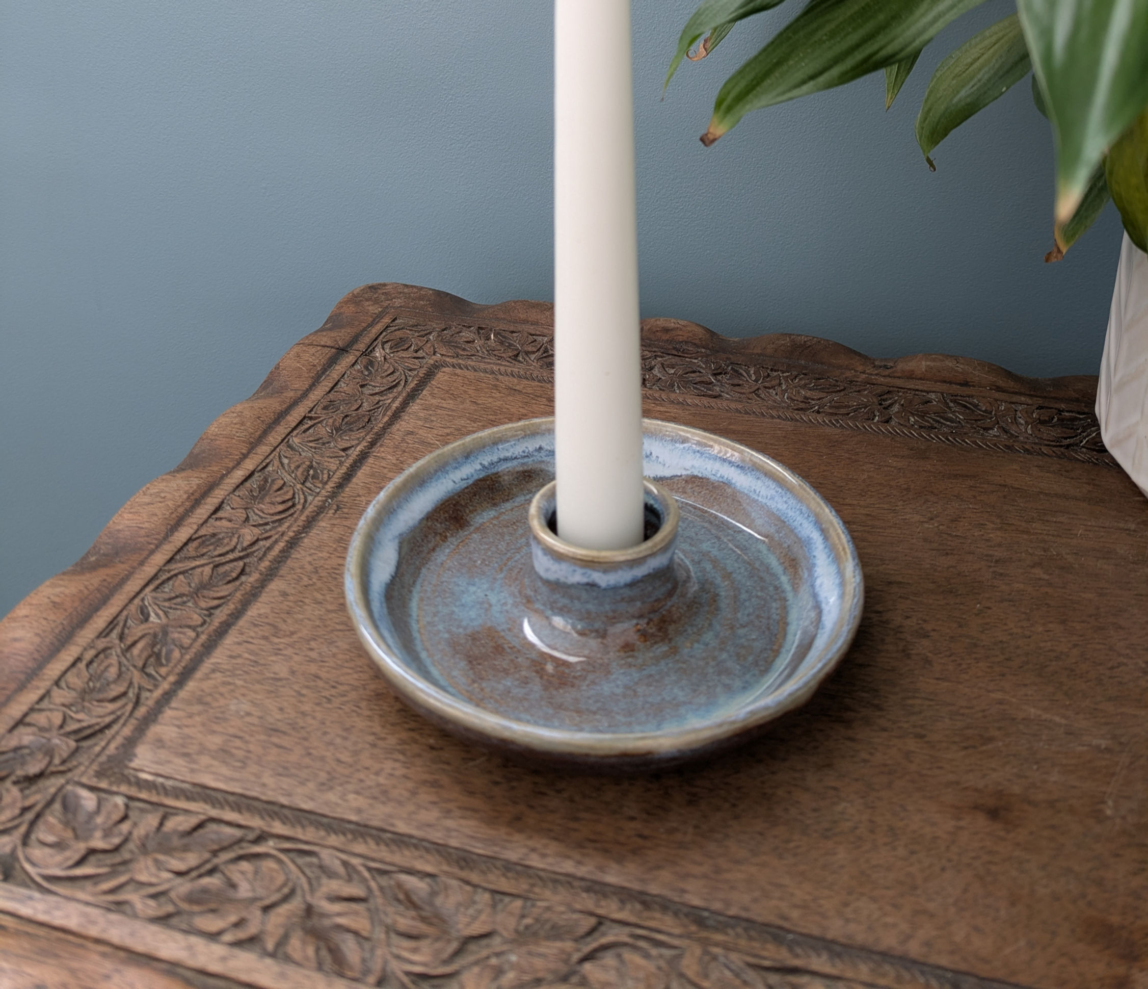 Candle holder/Incense burner - blue