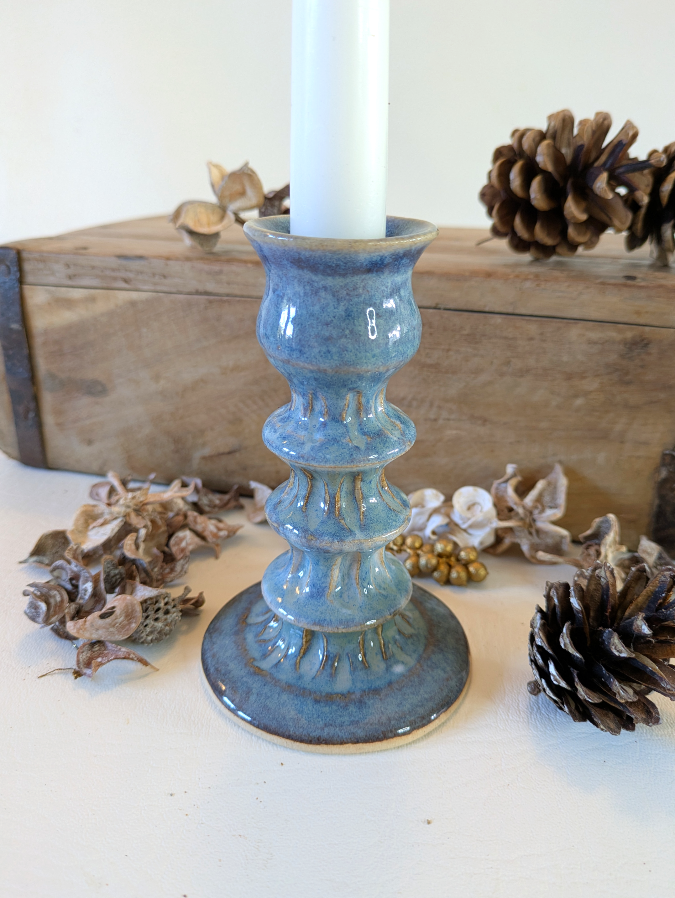 Candle stick - blue rutile - chunky