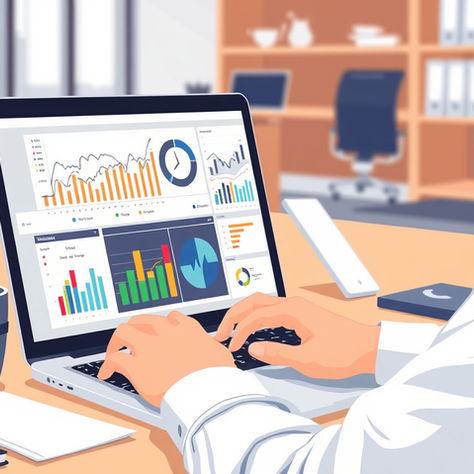 Person using CRM and CMS dashboards on laptop