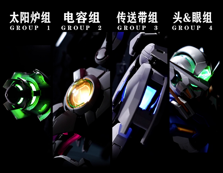 縮圖：[特別訂購] KOSMOS PG 1/60 能天使 Gundam Exia 幻彩 LED 燈組套裝