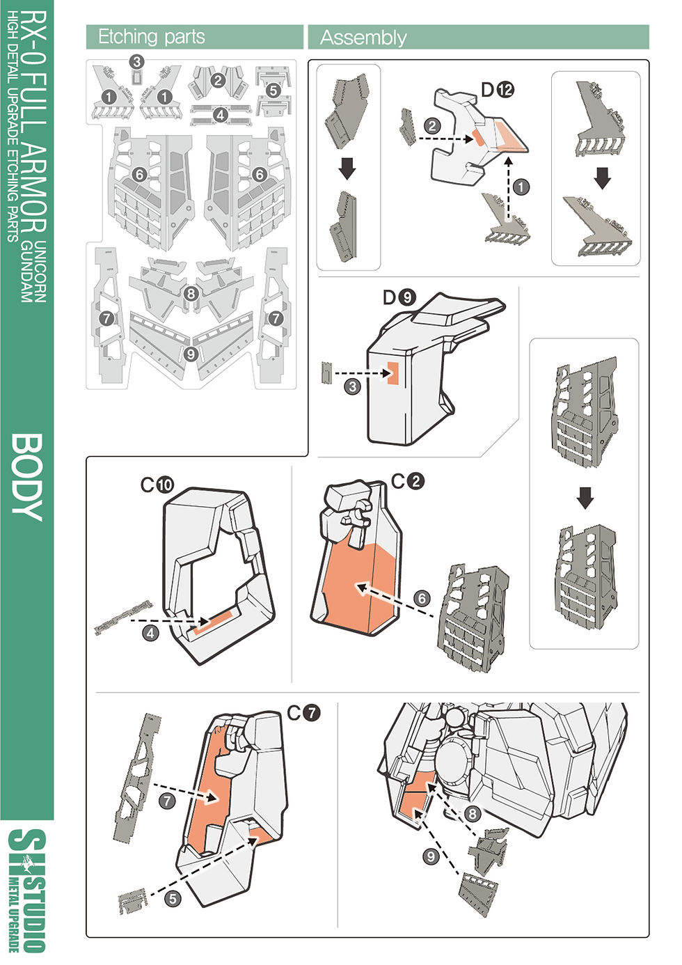 縮圖：[特別訂購] SH 工作室 MG 1/100 全武裝獨角獸高達 Full Armor Unicorn Gundam 蝕刻片 (含背膠)