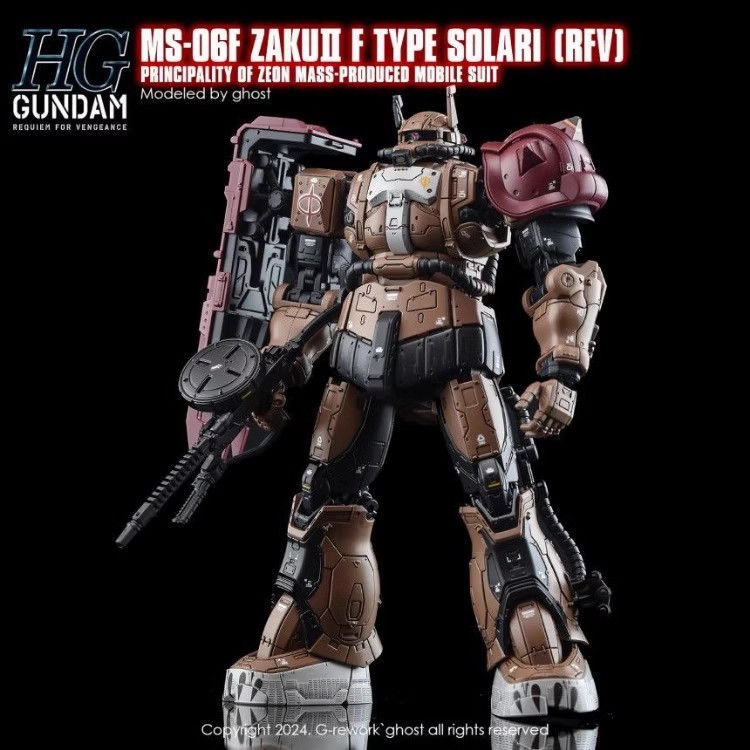 縮圖：炎特別版 HG 1/144 復仇的安魂曲 MS-06F 渣古II F型 索拉里機 專用水貼