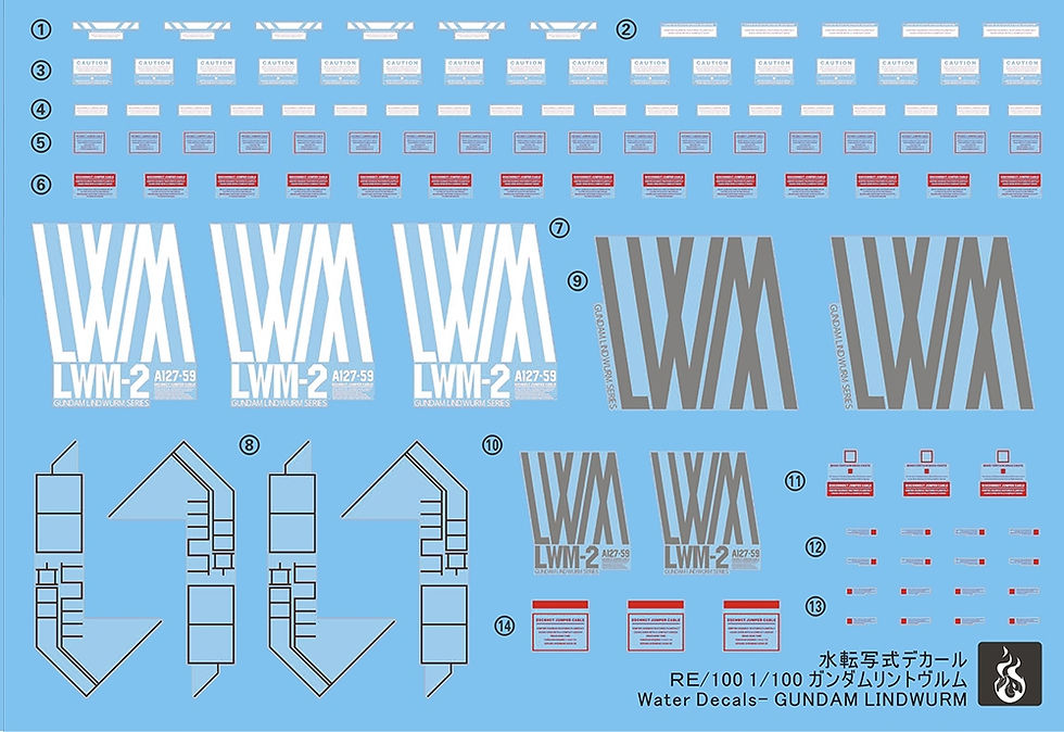 縮圖：炎 RE 1/100 林德沃姆高達專用水貼