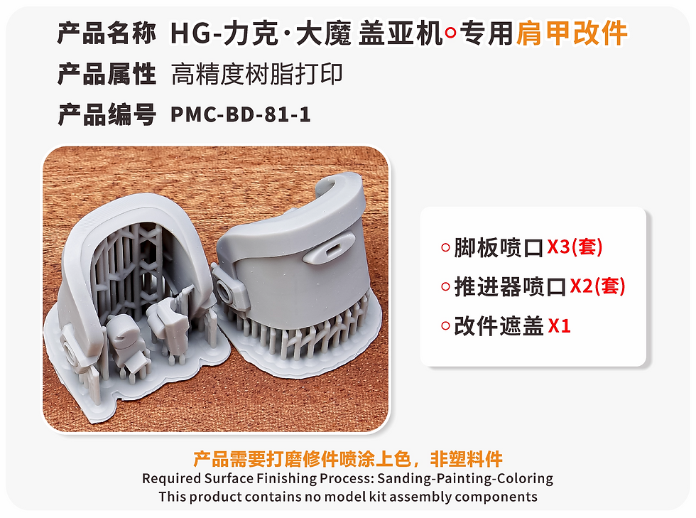 縮圖：[特別訂購] TAS 沉迷者 3D 印製 HG 1/144 GQuuuuuuX 力克大魔 蓋亞機 Rick Dom 細節改件