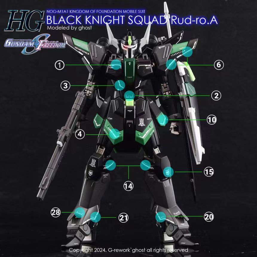 縮圖：炎特別版 HG 1/144 黑騎士小隊 暴惡 Black Knight Squad Rud-ro.A 專用水貼