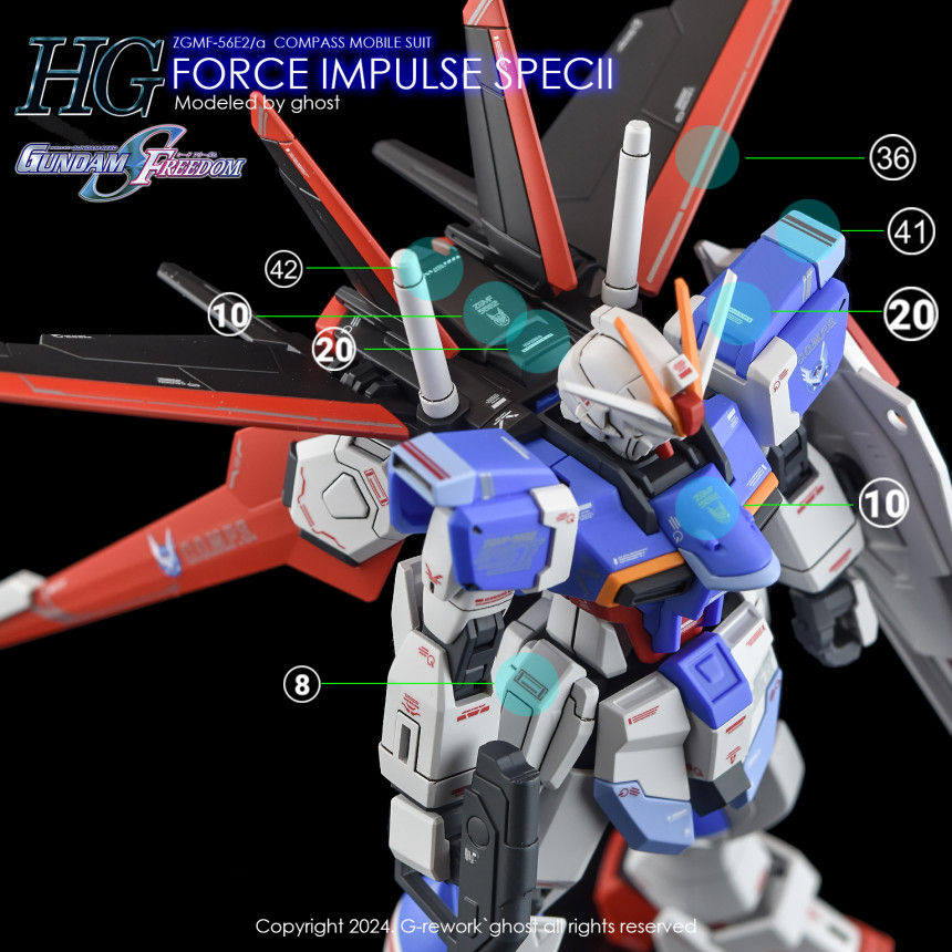 縮圖：炎特別版 HG 1/144 脈衝高達 Force Impulse Gundam Spec II 專用水貼