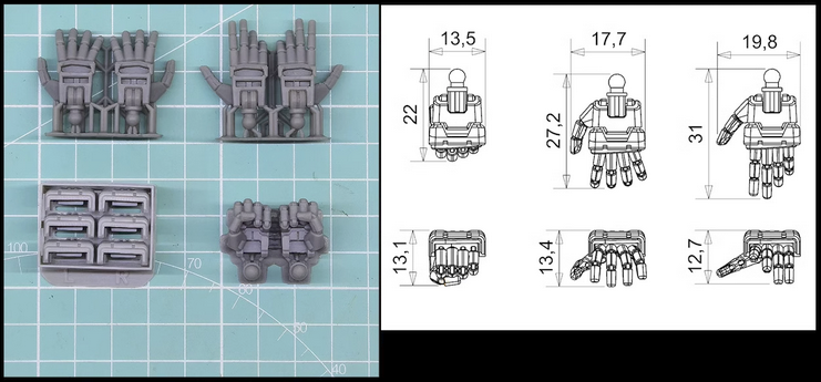 縮圖：阿努比斯 3D 印製 MG 1/100 渣古/老虎 通用造型手改件 TX014