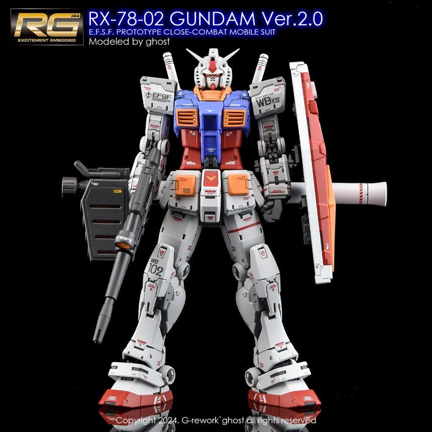 炎特別版 RG 1/144 RX-78 元祖高達 2.0 Gundam Ver.2.0 專用水貼 | Side00
