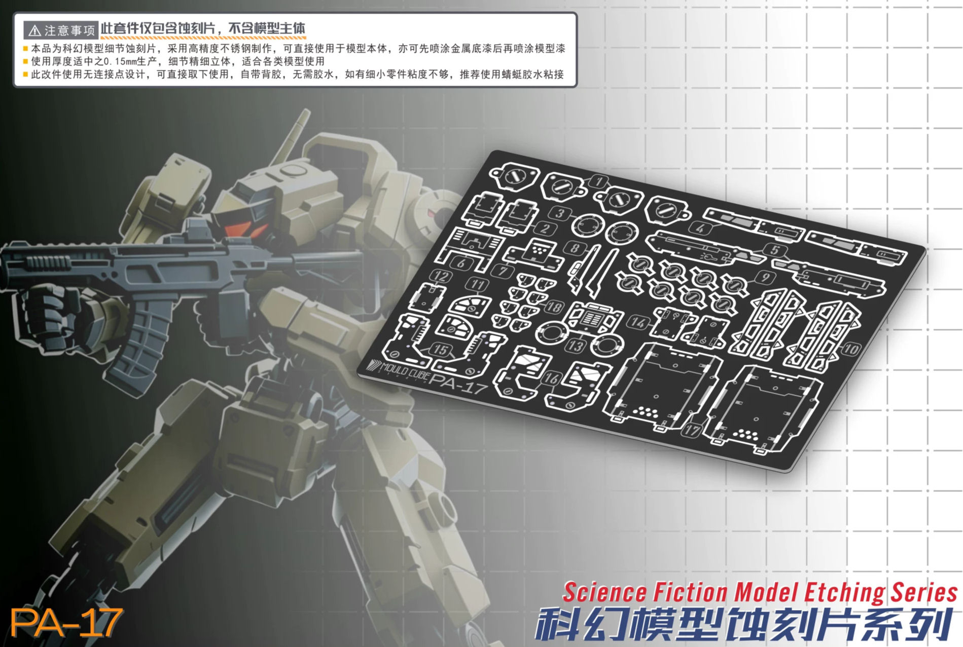 [特別訂購] Mould Cube 酋長大陸 鋒狼小隊 蝕刻片 PA-17 (含背膠)