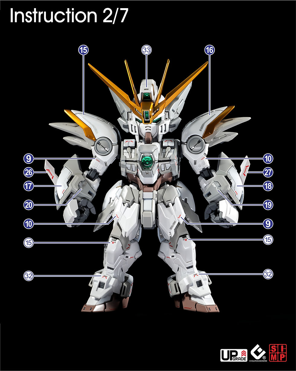 縮圖：EVO Monster 高清版 MGSD 飛翼零式 高達 白雪姬 Wing Gundam Zero EW 專用水貼