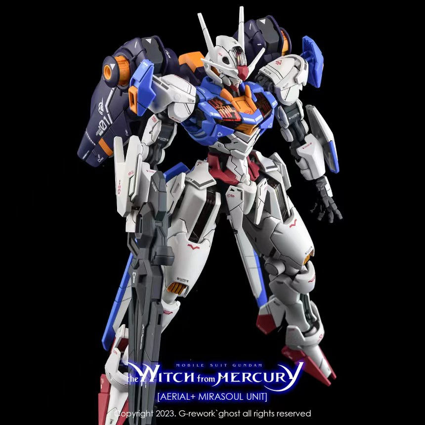 縮圖：炎 HG 1/144 水星的魔女 風靈高達 Gundam Aerial + 飛行助推器 Mirasoul Flight Unit 專用水貼