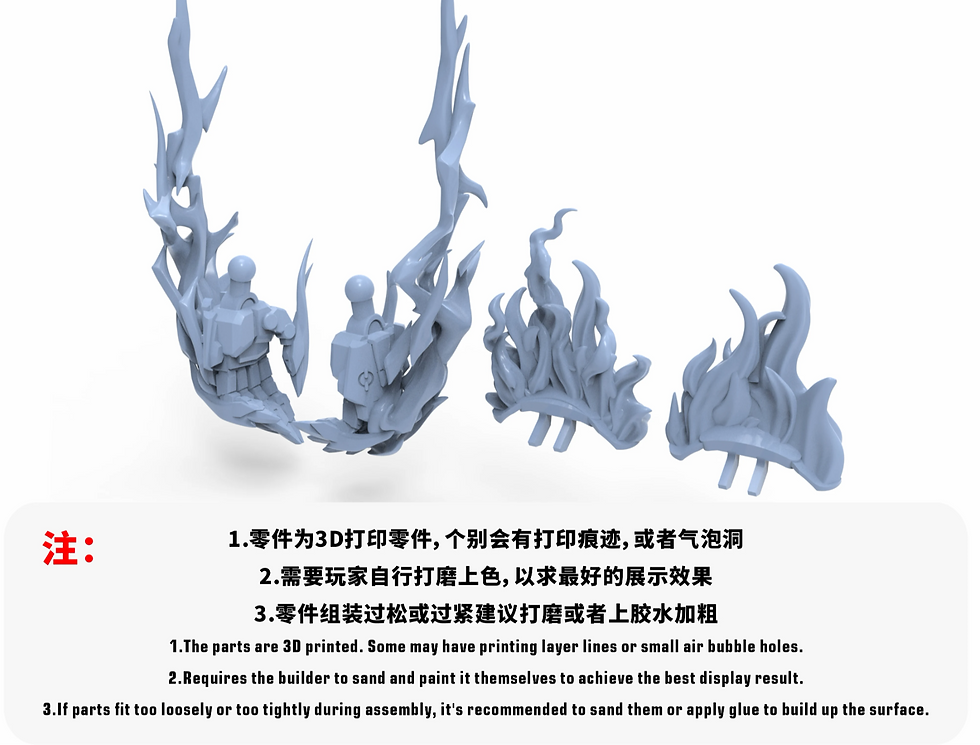 縮圖：[特別訂購] TAS 沉迷者 3D 印製 MG 1/100 鐵血孤兒 巴巴托斯天狼座 Gundam Barbatos Lupus 特效件