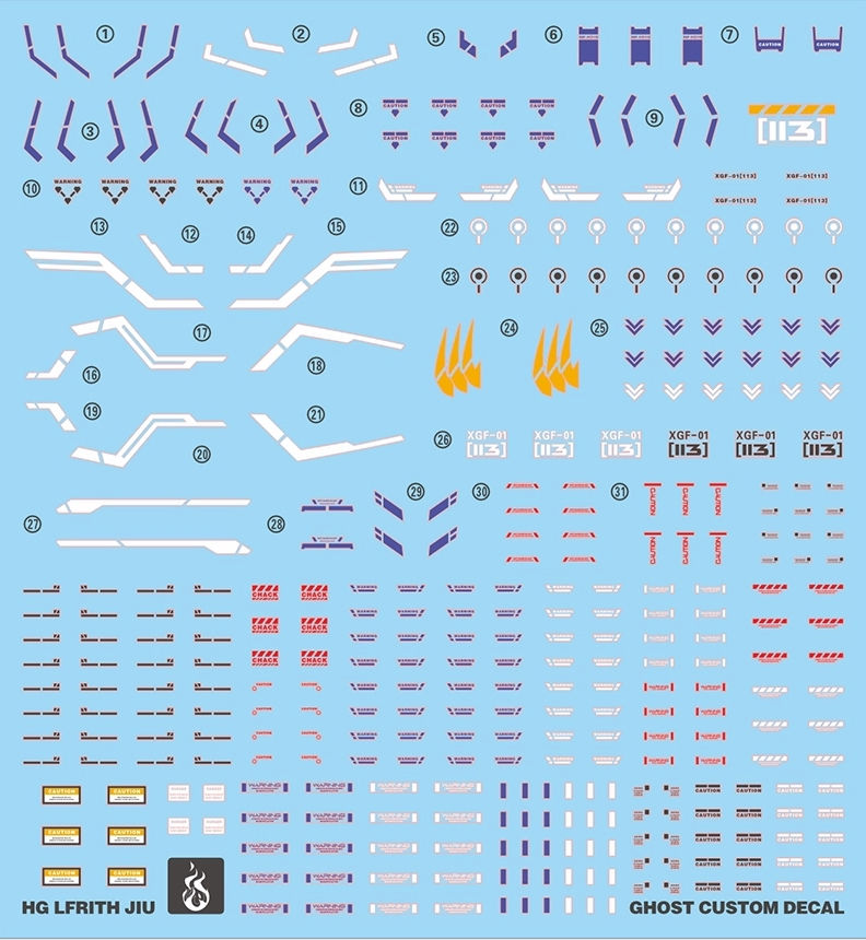 縮圖：炎 HG 1/144 水星的魔女 吉烏魔靈高達 Gundam Lfrith Jiu 專用水貼