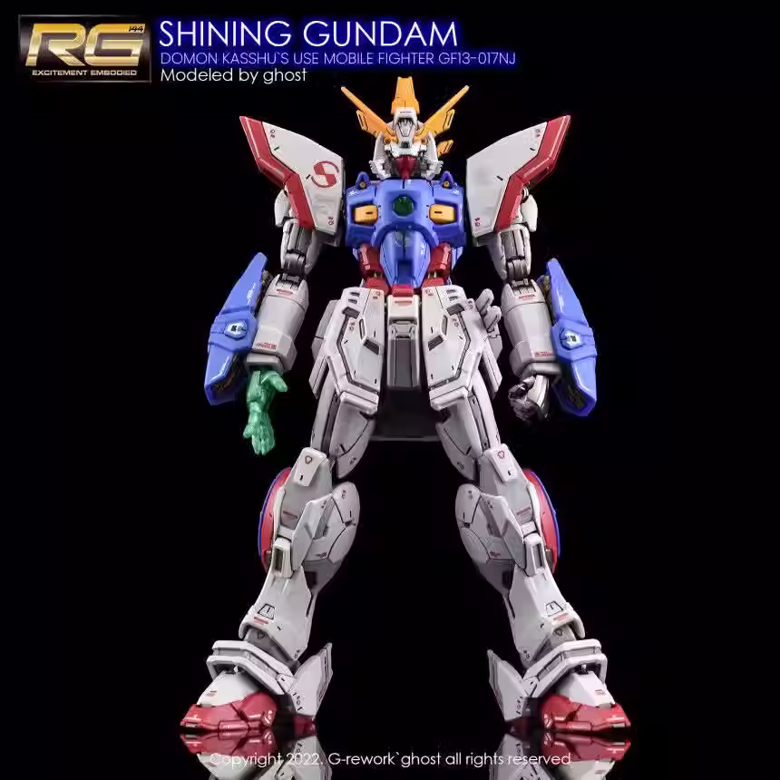 縮圖：[特別訂購] 炎特別版 RG 1/144 閃光高達 多蒙卡修(武鬥傳) Shining Gundam 專用水貼