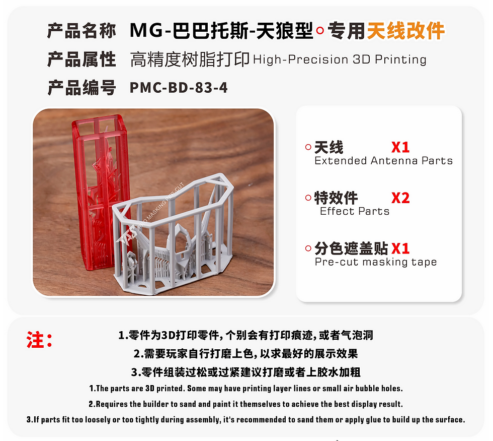 縮圖：[特別訂購] TAS 沉迷者 3D 印製 MG 1/100 鐵血孤兒 巴巴托斯天狼座 Gundam Barbatos Lupus 眼部特效件