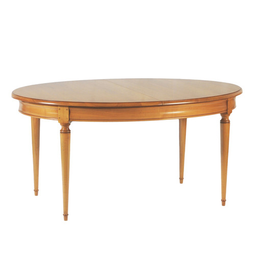 Table ovale à rallonge bois massif6 pieds style Louis Philippe Table ovale à rallonge bois massif6 pieds style Louis Philippe