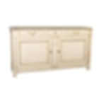 buffet 2 portes 3 tiroirs merisier laqué blanc crème de biais
