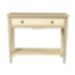 console merisier 1 tiroir blanc crème charme vue de face