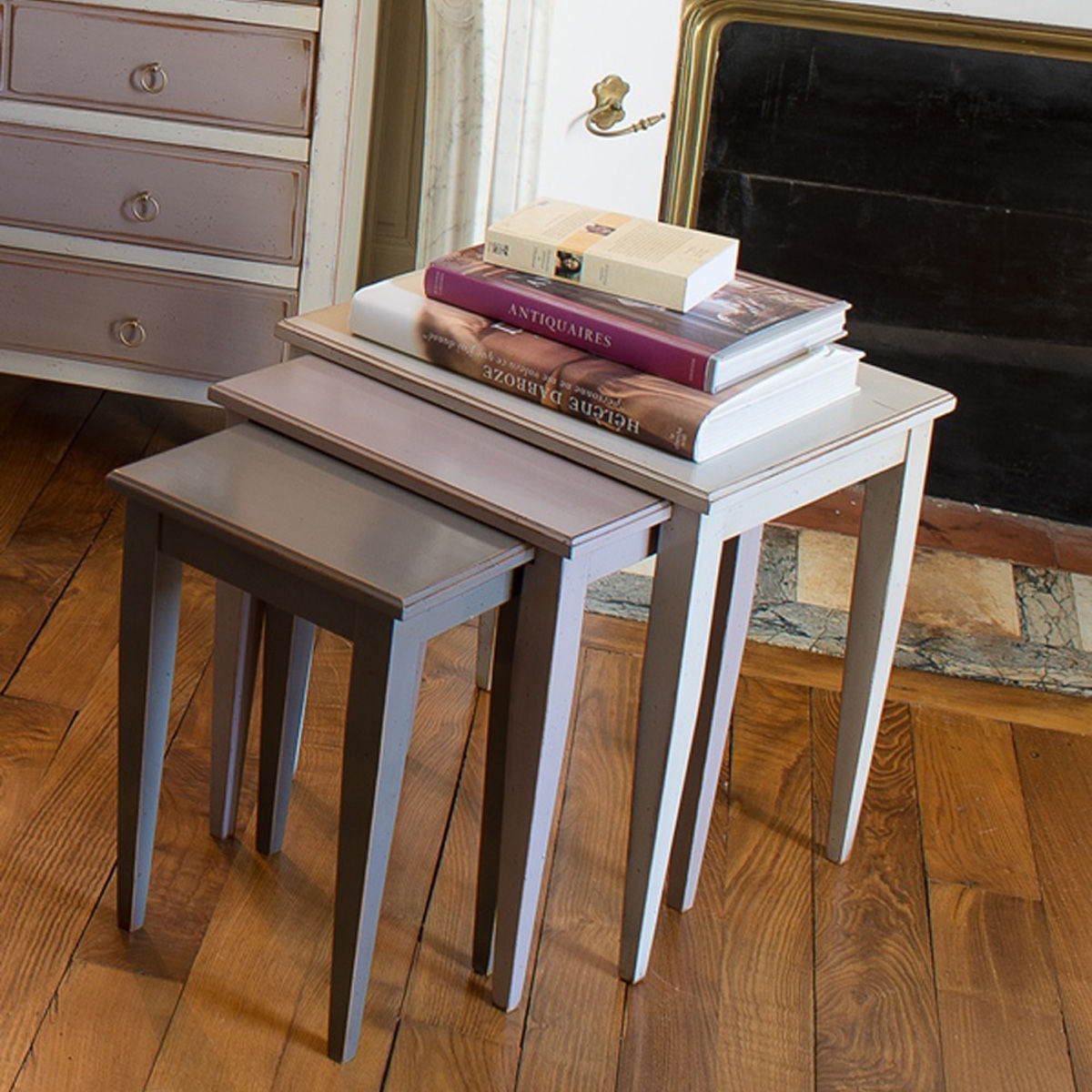 3 Tables gigognes merisier charme - collection DIRECTOIRE