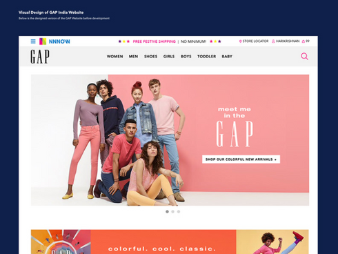 GAP website design, nnnow,