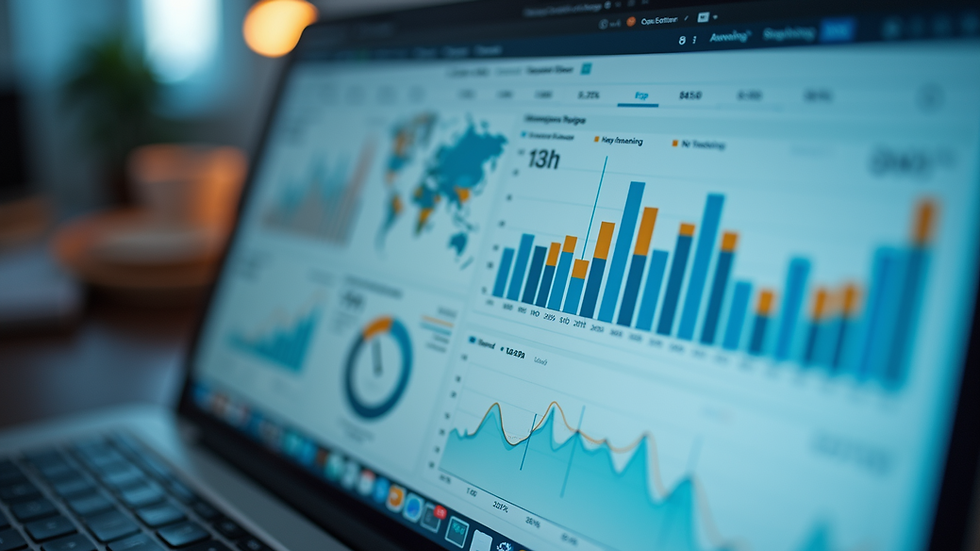 Close-up view of a digital marketing analytics dashboard