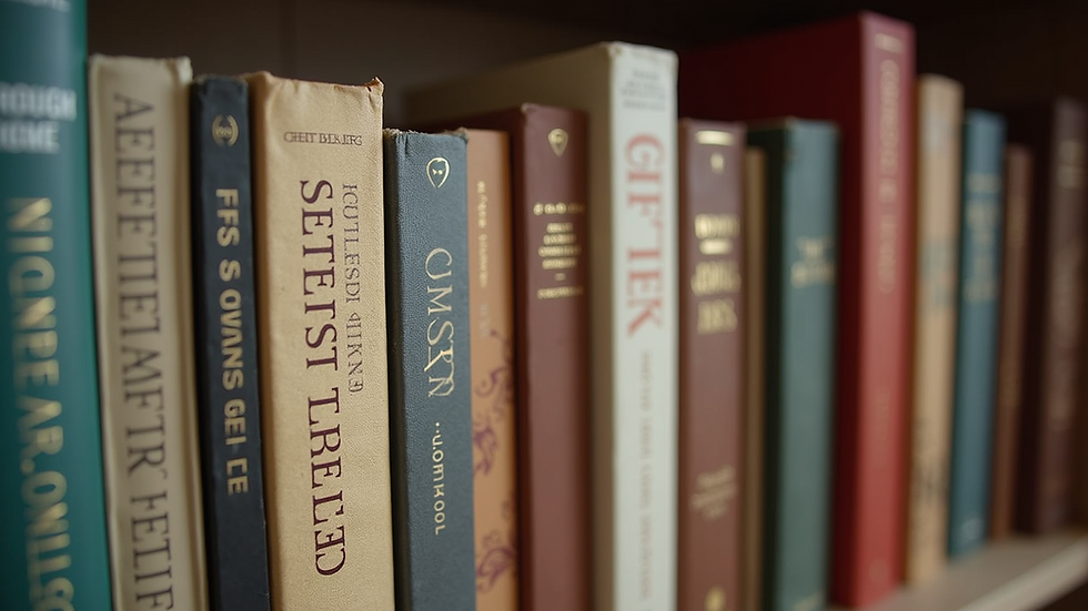 Eye-level view of a collection of self-help books on a shelf