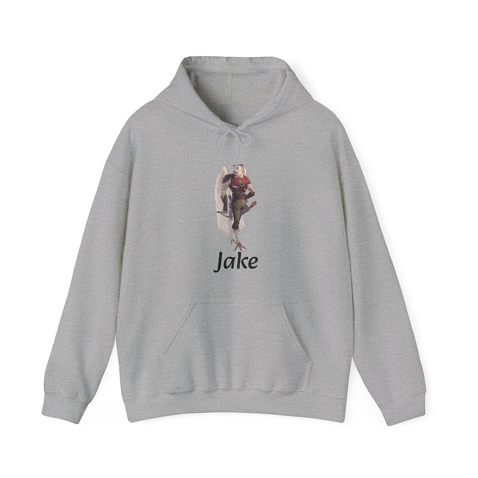 Thumbnail: Jake Character Profile Hoodie, Karwind's Collectibles Fantasy Novel Art