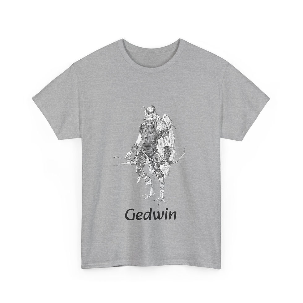 Thumbnail: Karwind's Collectibles: Gedwin Character Profile Sketch Unisex Heavy Cotton Tee