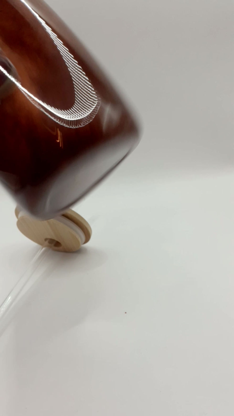 Miniature : Tumbler can café effet mica couvercle bois