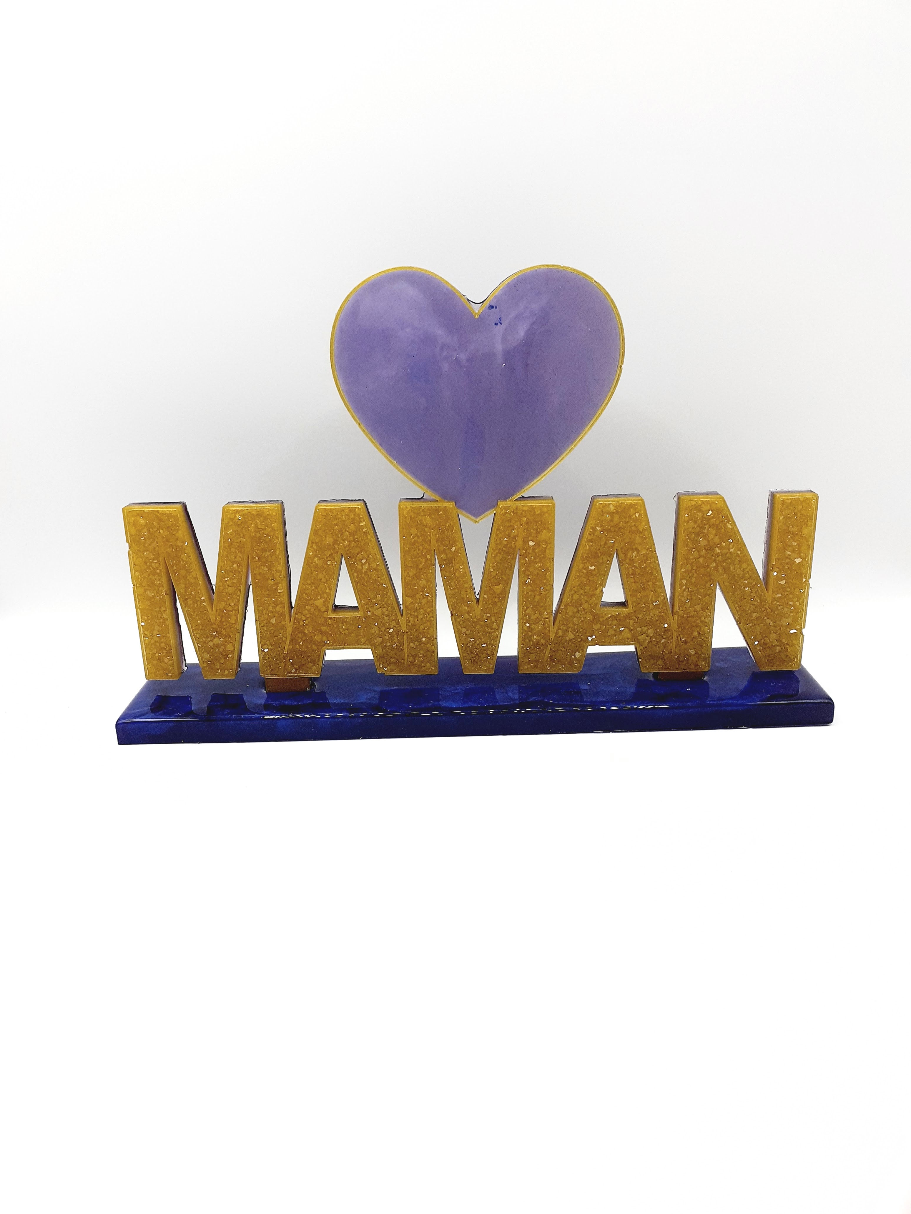 Maman effet diamant violet et doré