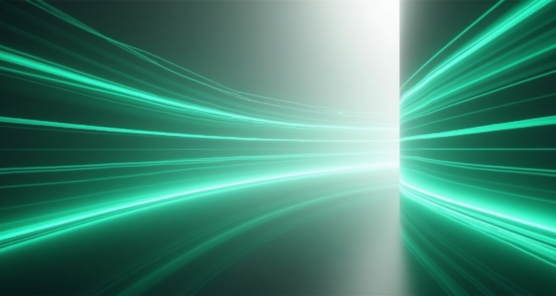 Abstract technological background with green light trails