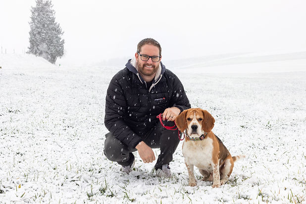 Photo de Yvan Hodel et de son chien Mousse