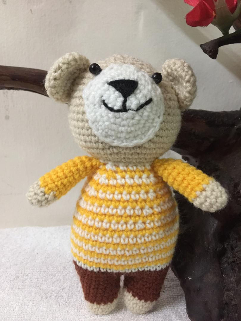 Thumbnail: CROCHET TEDDY BEAR - YELLOW (pair)