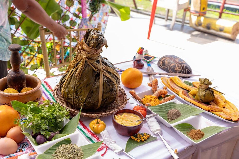 mesa con comida peruana