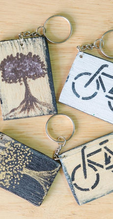 engraved wooden key chains