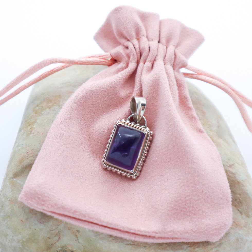 Thumbnail: Vintage Amethyst Rectangular in Sterling Silver