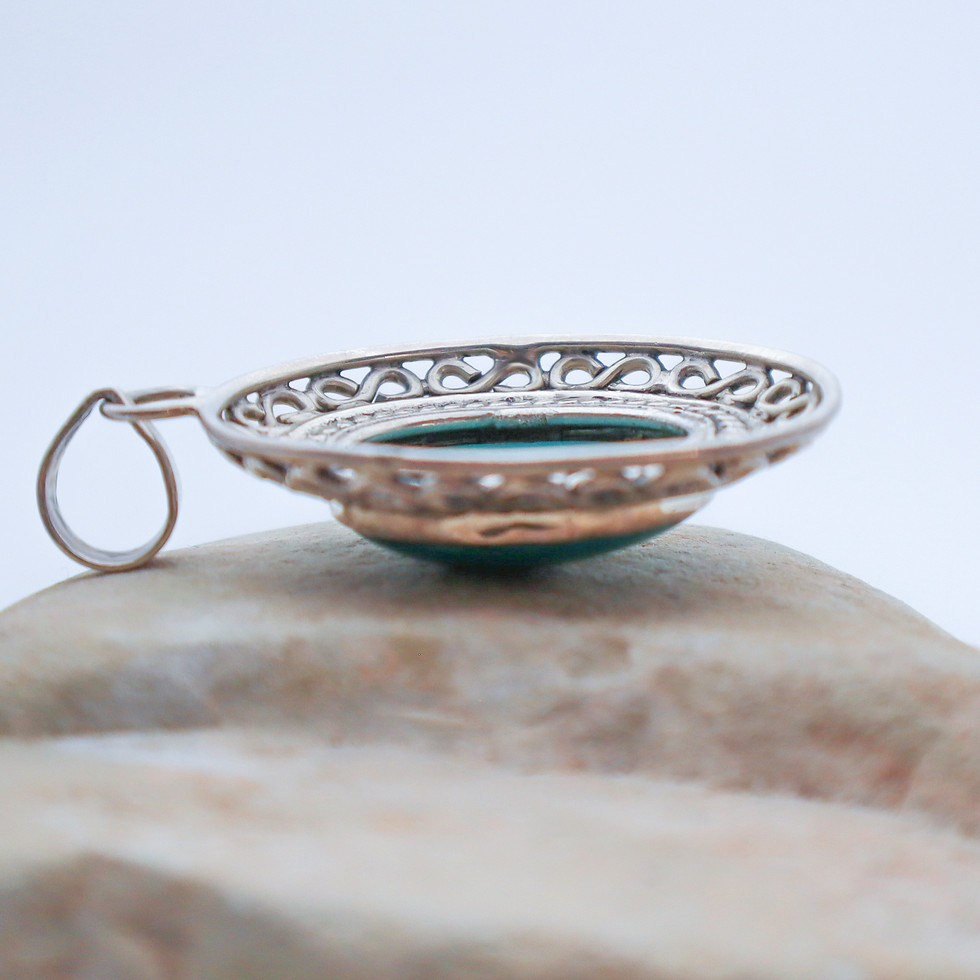 Thumbnail: Vintage Turquoise & Sterling Silver Pendant