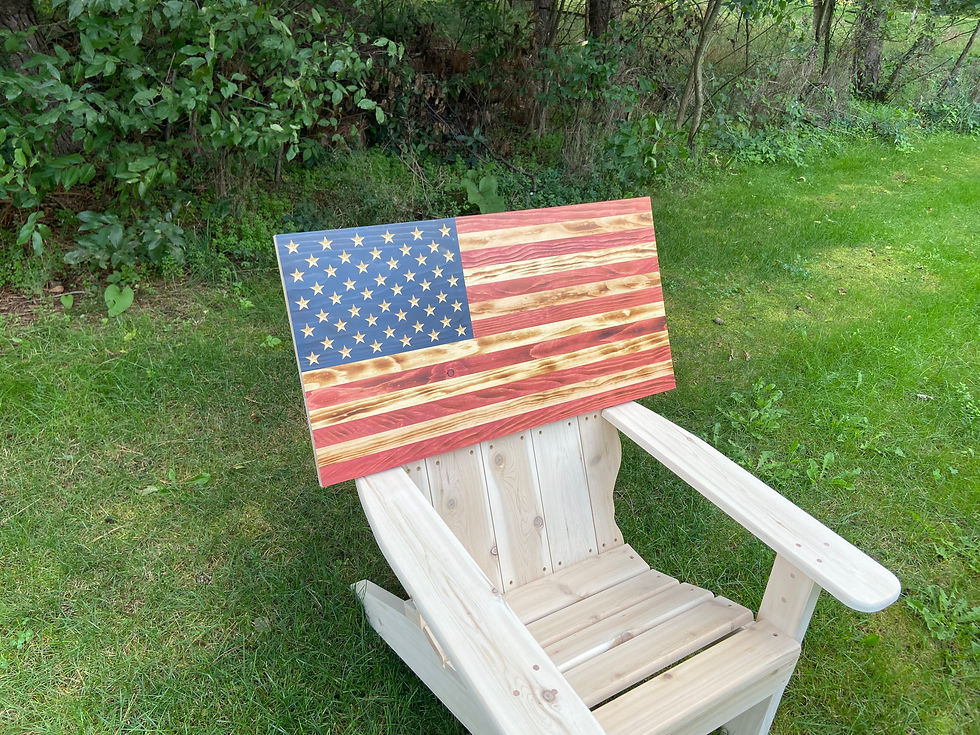 Thumbnail: American Flag - 50 Stars Stained Pine