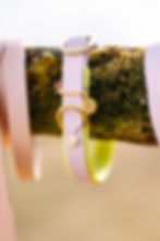 Biothanehalsband-Circle-Flieder-Neongelb